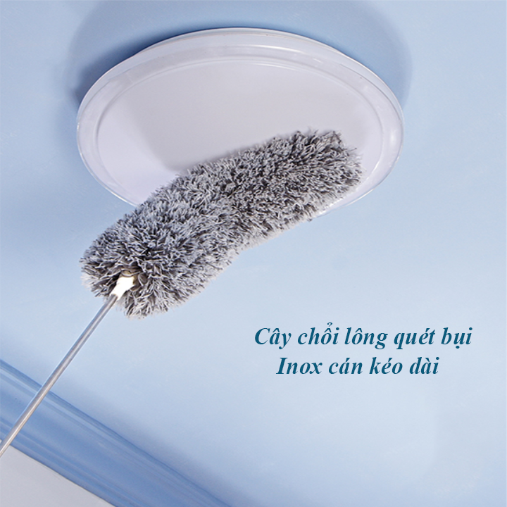 Cây chổi lông quét bụi inox cán dài cao cấp