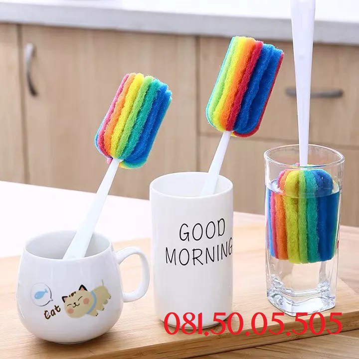 Cây cọ rửa cốc chén 7 màu loại đẹp - cây cọ rửa ly, cốc, chén tiện ích