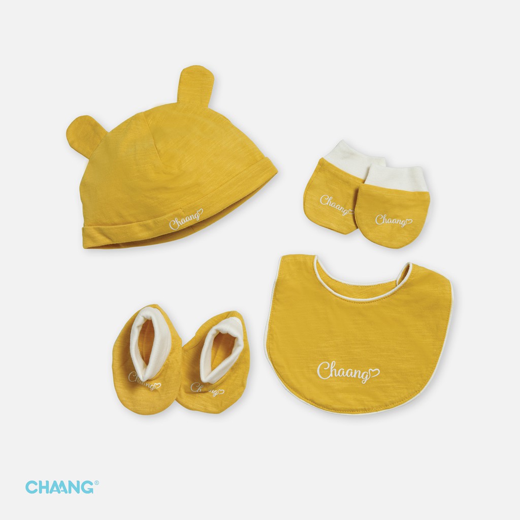 Set phụ kiện sơ sinh chaang safari vàng babychum.68
