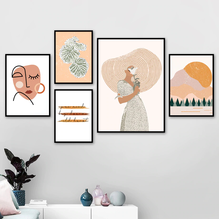 Bộ 5 Khung Tranh Treo Tường Nghệ Thuật In Canvas - VITAGE 02