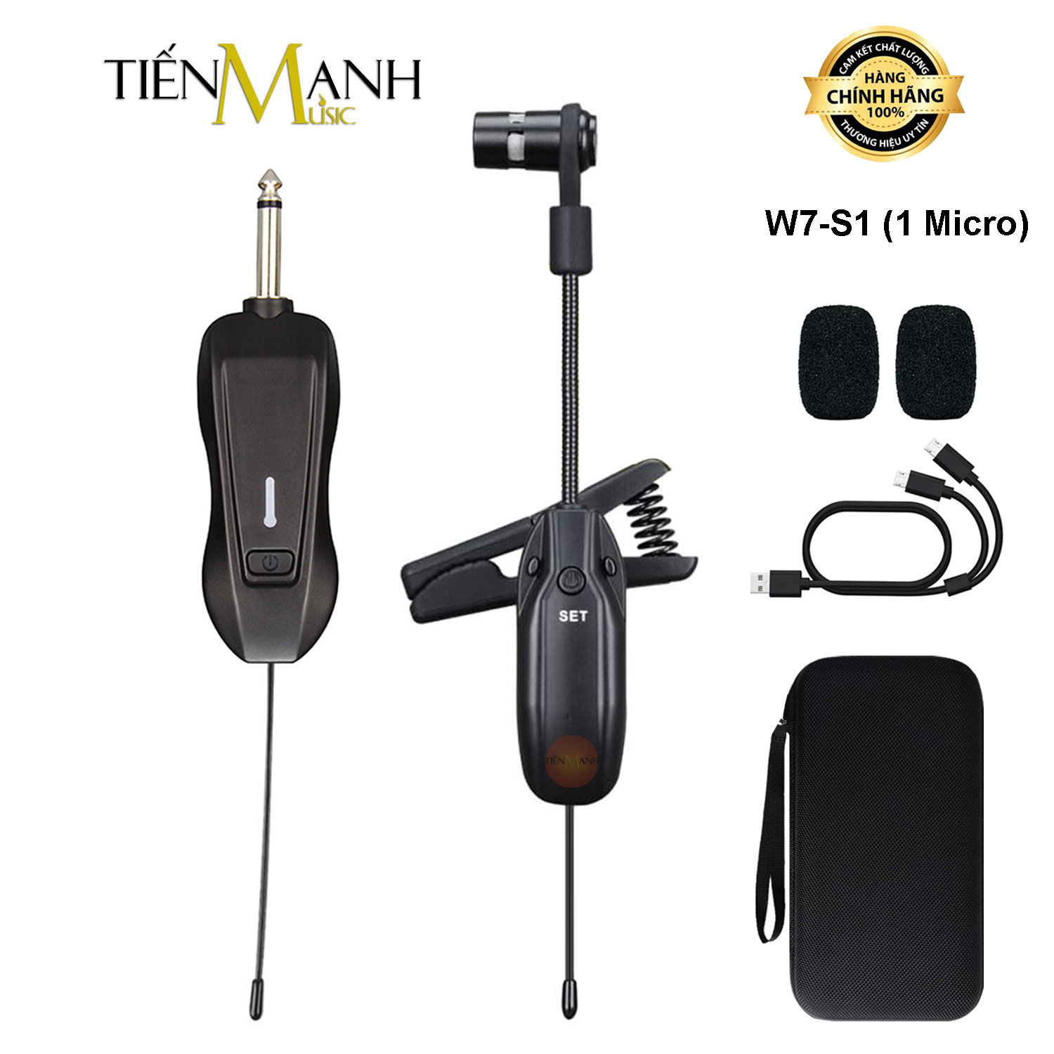 Micro Không Dây Cho Kèn Saxophone Và Nhạc Cụ Dr.Mic W7S1, W7S2 - 1 Mic Wireless Microphone W7-S1, W7-S2