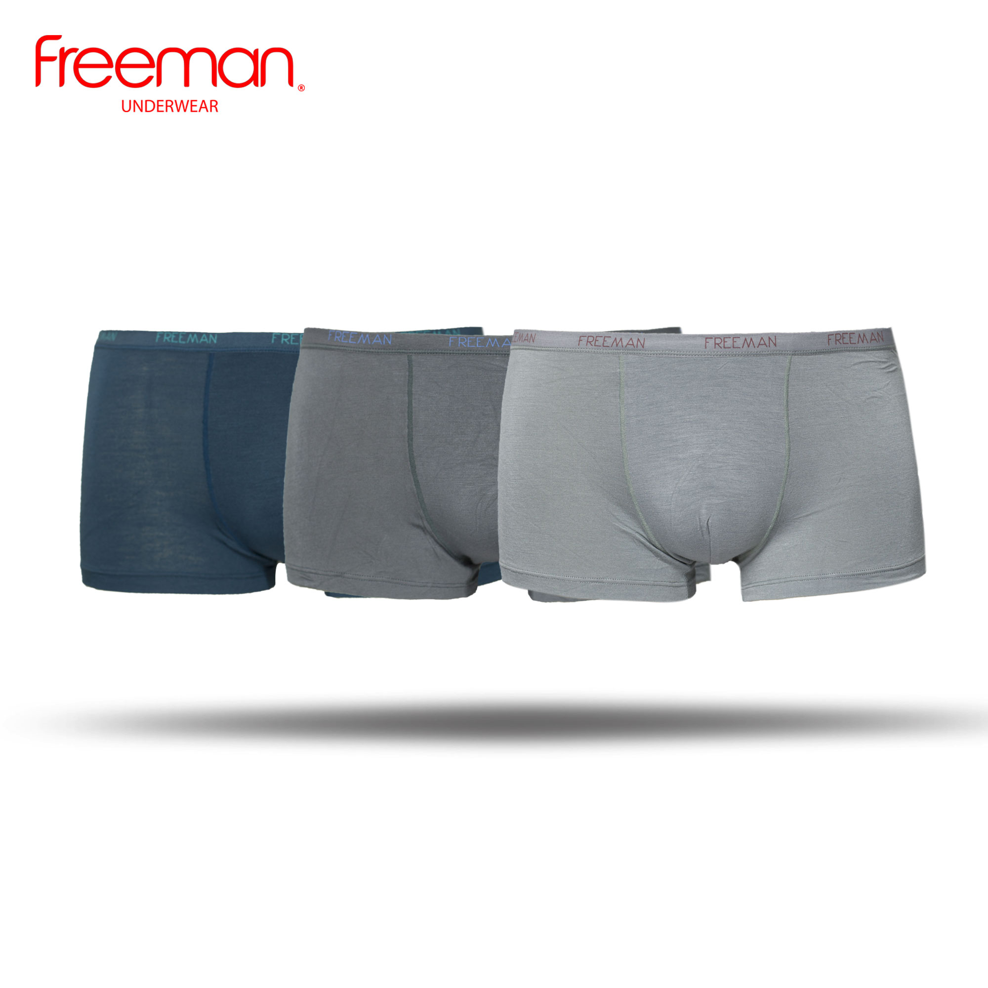 Combo 3 Quần lót boxer nam chất liệu viscose mềm mịn, thoáng mát Freeman 6517