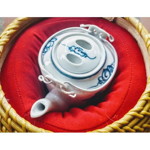 Giỏ ủ ấm tích loại đẹp-kèm ấm tích 400ml - giỏ ủ ấm đẹp kèm tích