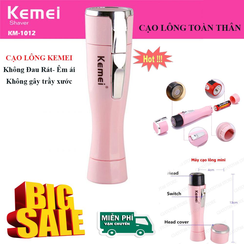 Máy cạo lông Kemei dễ dàng cạo lông nách dễ dàng loại bỏ các vùng lông mặt lông nách đùi lông tơ Máy Cạo Lông Nách kemei km-1012
