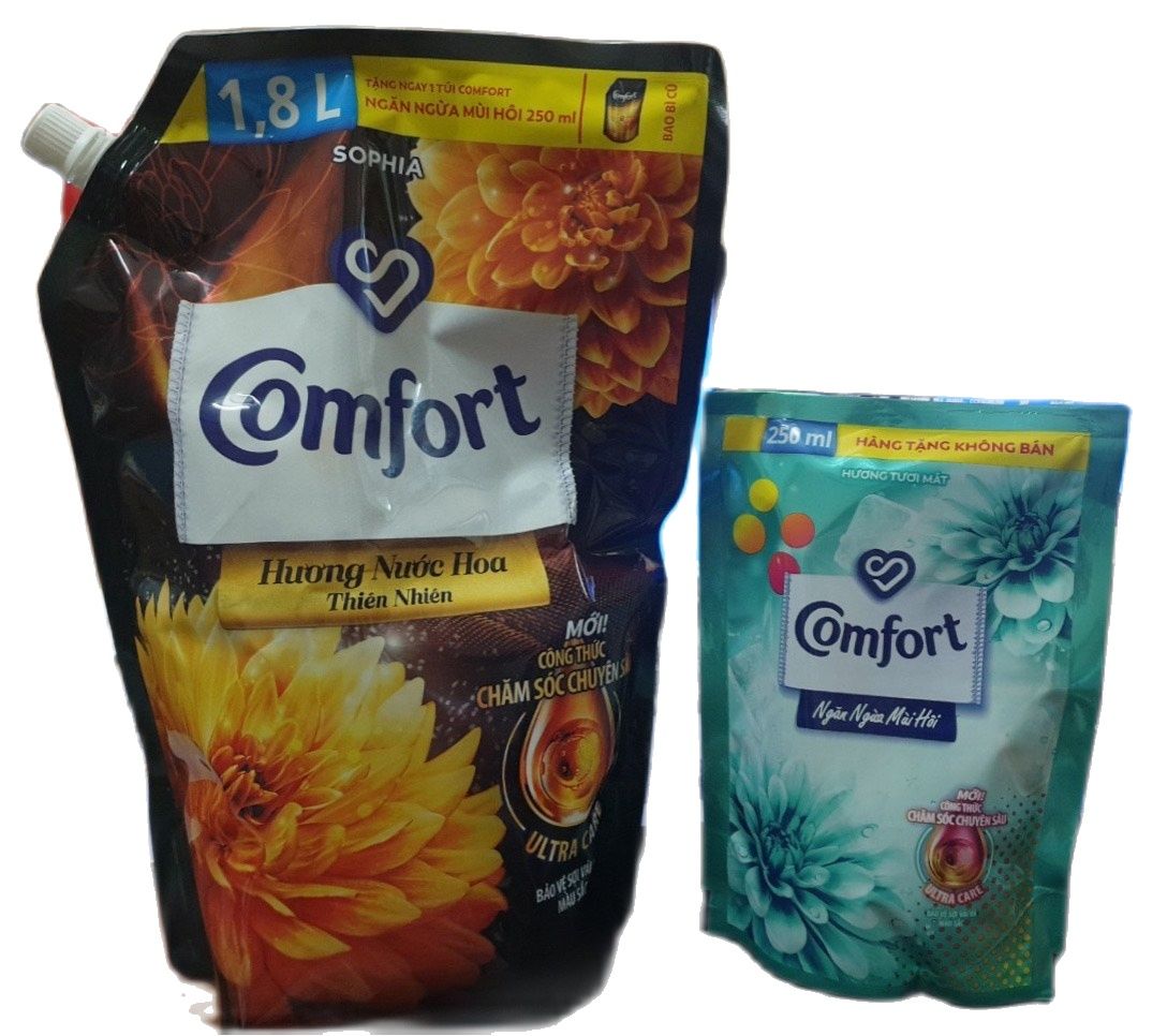 Nước xả vải comfort tinh dầu thiên nhiên shophia 1.8l tặng xả vải 250ml = 2.05l