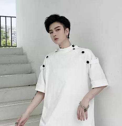 [HCM]Áo thun unisex ulzzang phối nút - Lay Unisex