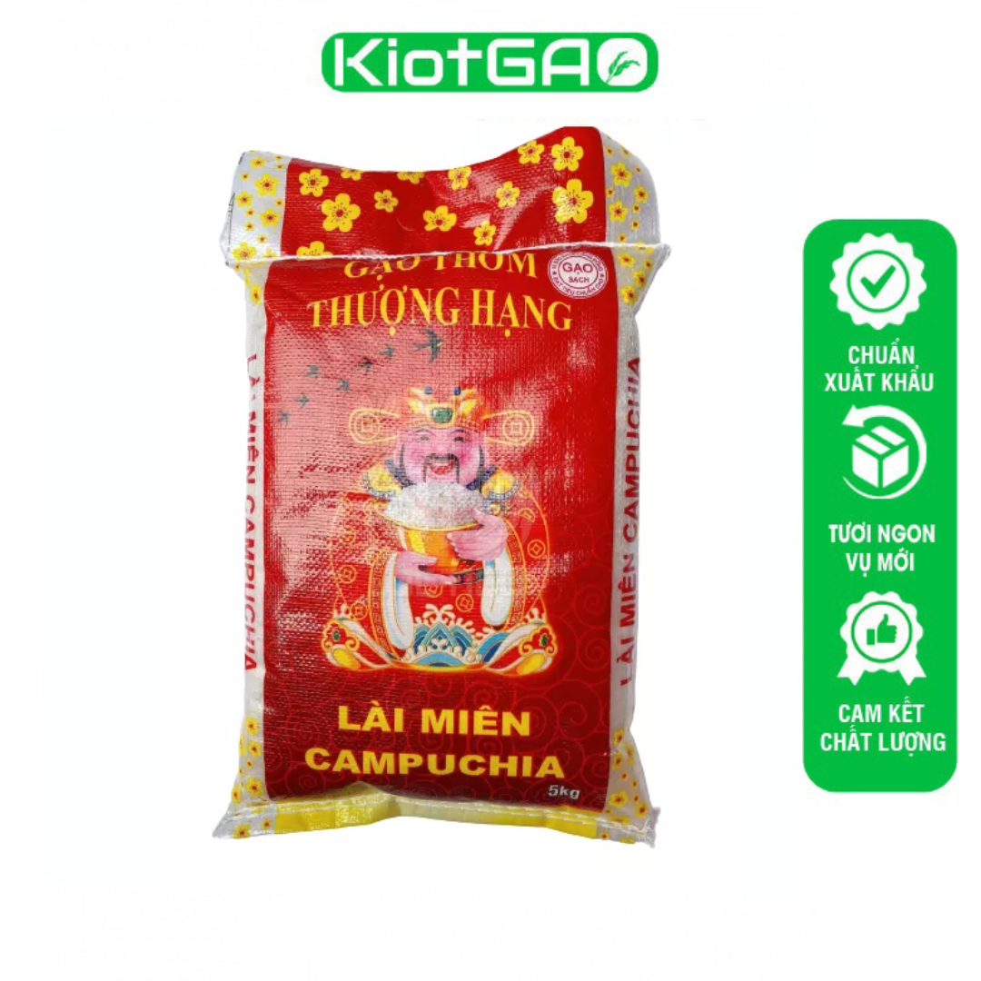 5kg gạo lài miên dẻo thơm thượng hạng xuất khẩu thơm, dẻo cơm