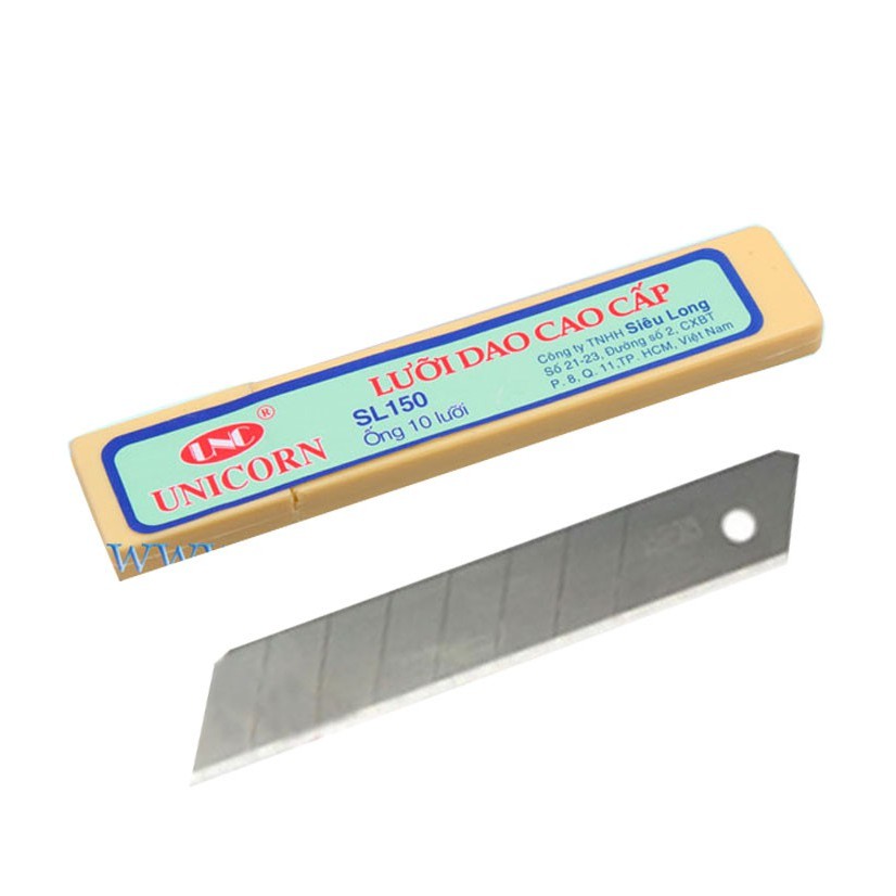 Hộp 10 lưỡi dao thay thế dao rọc giấy - lưỡi dao unc