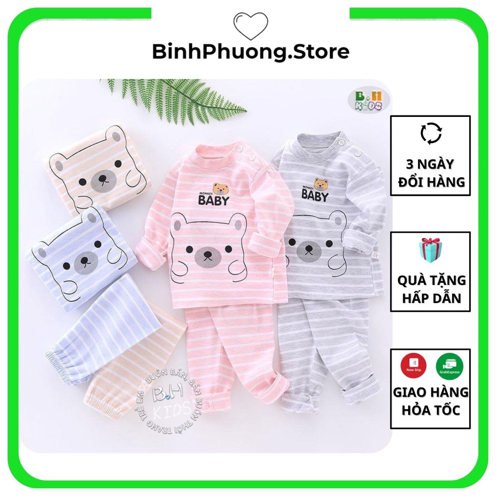 Bộ Thu Đông Cho Bé Bộ Quần Áo Nỉ Cho Bé Trai Gái Baby Monkey Minky Mom Binhphuong.Store