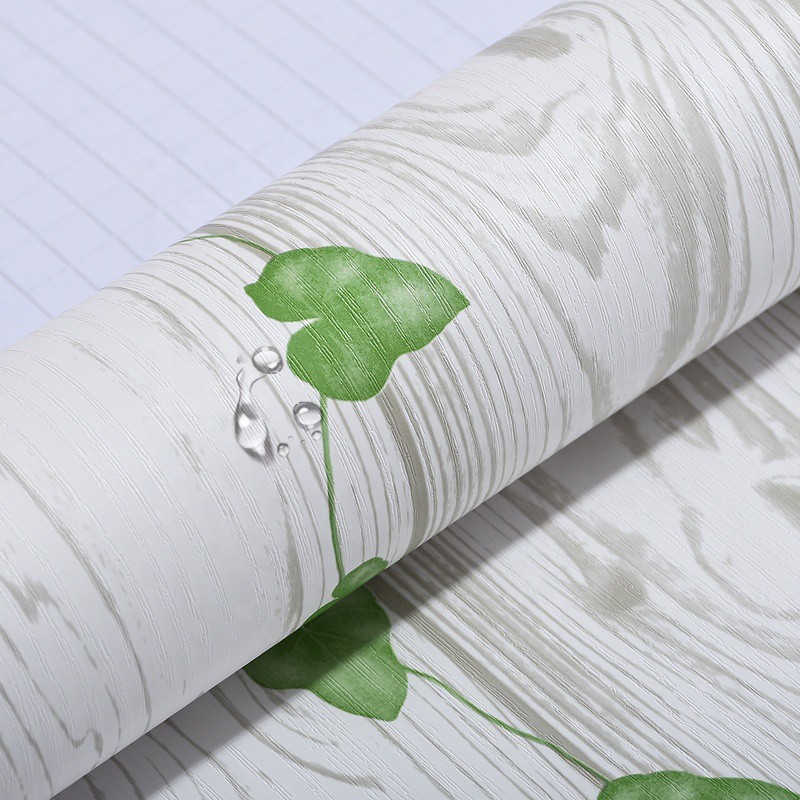 Decal giấy dán tường ván lá cỏ may mắn khổ 60cm keo sẵn