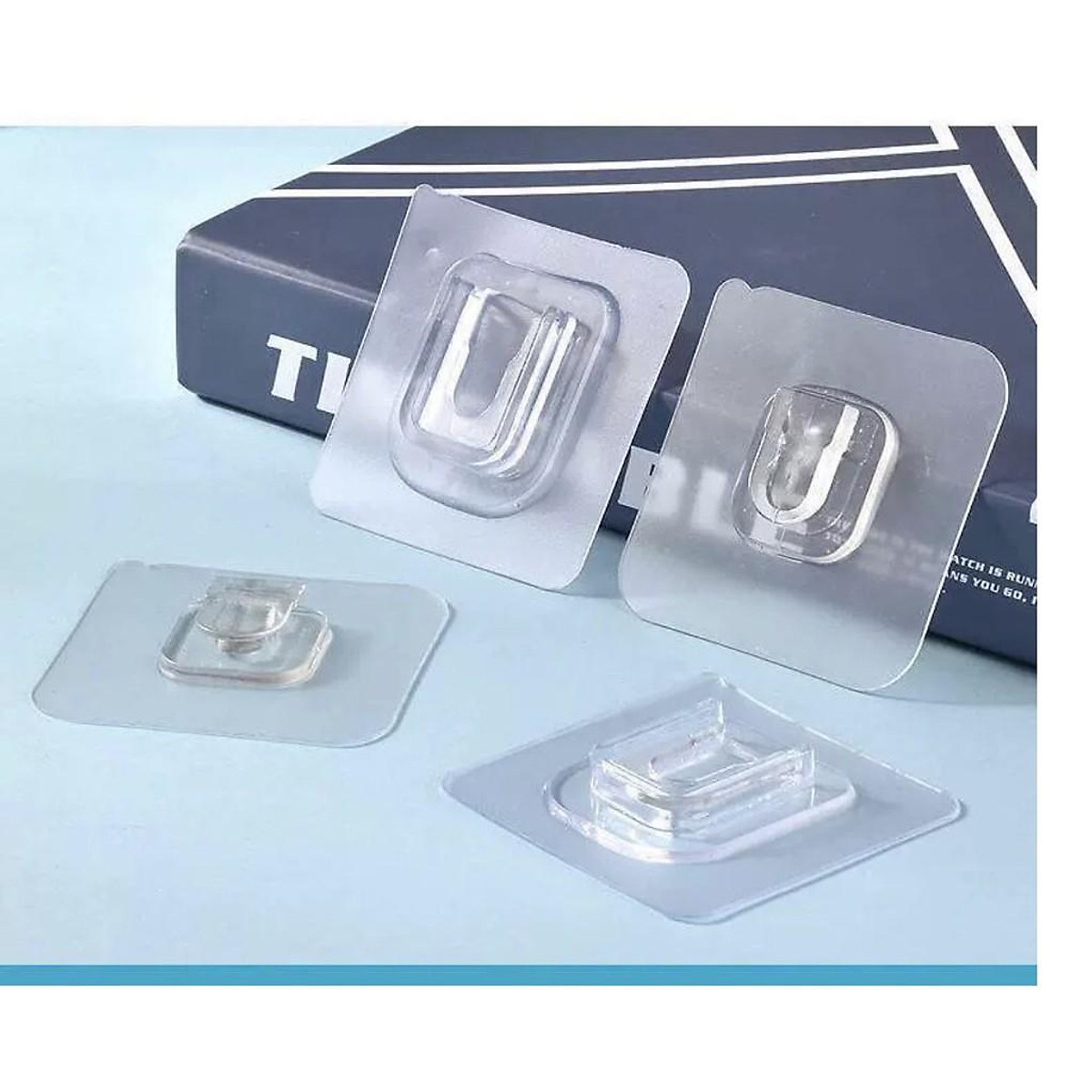 Miếng dán treo đồ đa năng, dạng gài, dán tường, miếng dán kệ nhà tắm siêu bám dính, chắc chắn, bản lớn 6x6cm