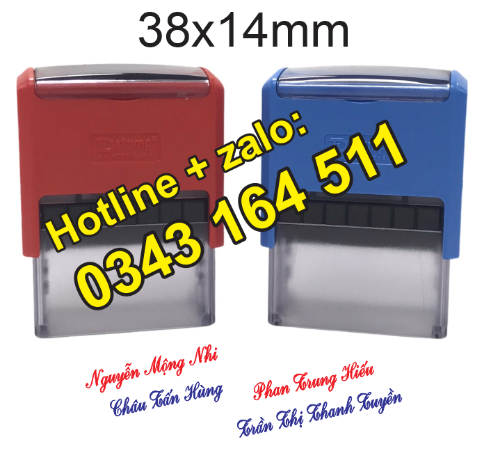 [HCM]Khắc dấu tên theo yêu cầu hộp dấu TD 214 (màu xanh đỏ)