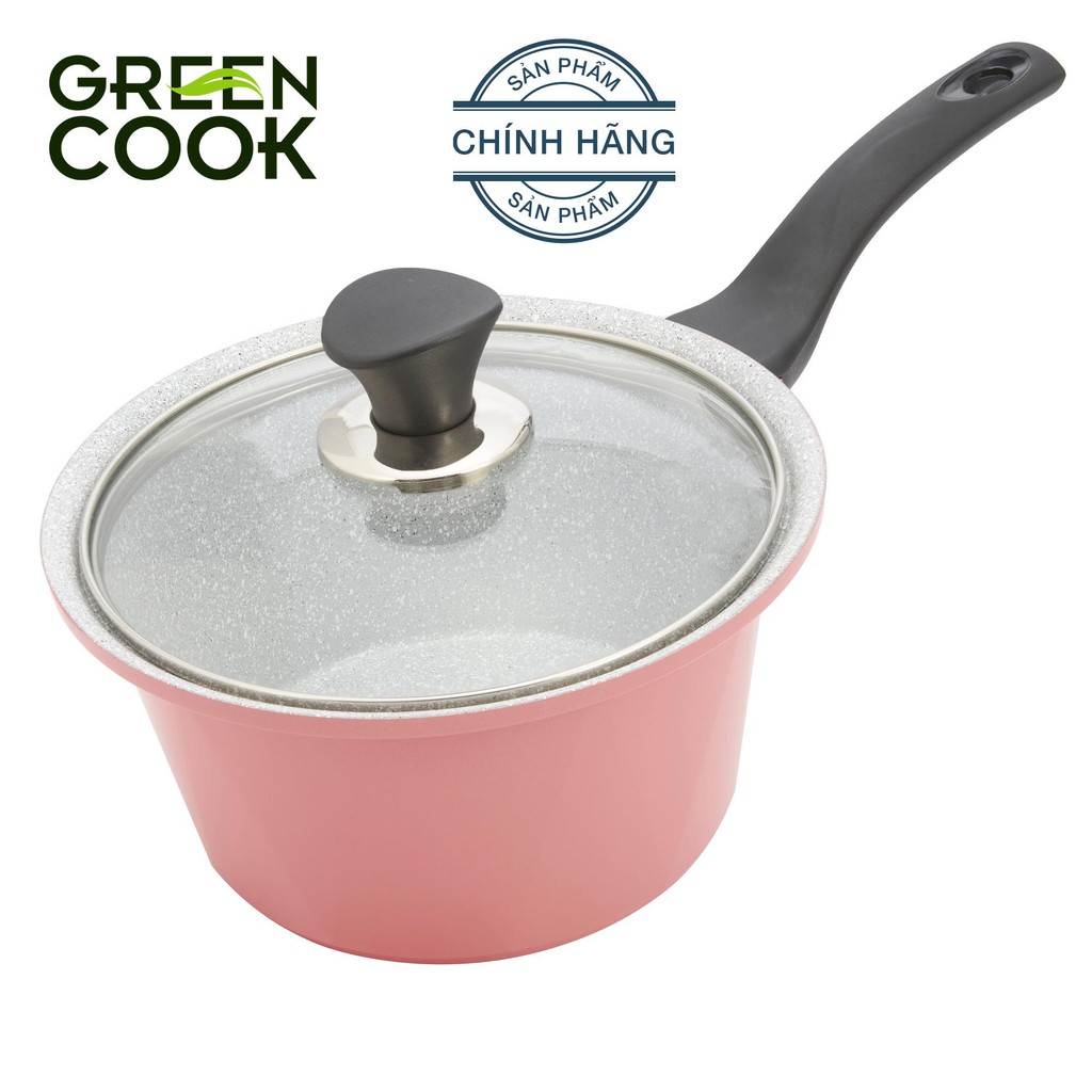 Nồi nấu bột chống dính đáy từ đúc ceramic vân đá 18cm Green Cook GCS02-18IH - Nồi quánh chống dính chất liệu cao cấp.