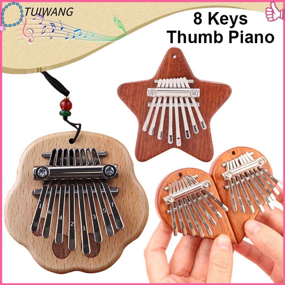 TUIWANG Mini Cho Trẻ Em Người Lớn Người Mới Bắt Đầu Bàn phím ngón tay 8 phím Nhạc cụ Bằng gỗ Kalimba Đàn hạc ngón tay Đàn Piano ngón tay Ngón tay cái Đàn Piano