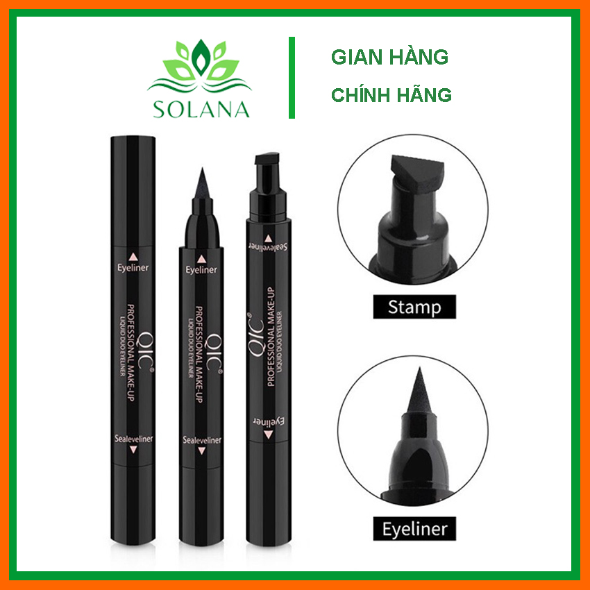 Bút kẻ mắt nước 2 đầu qic, bút kẻ mắt 2 đầu tiện lợi , dễ kẻ, không trôi, không lem, nét mảnh, sắc nét, nhỏ gọn, đẹp hơn khi dùng kèm phấn mắt, mascara, lens solana