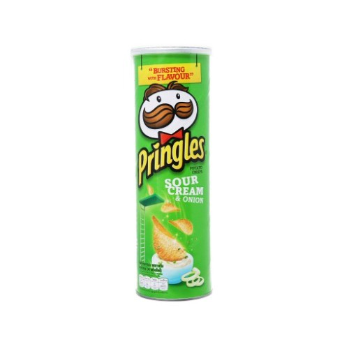 Snack Khoai Tây Pringles Vị Kem Chua Và Hành Lon 107g
