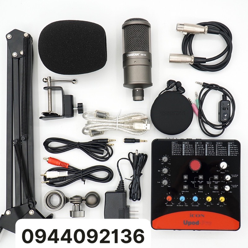 combo hát livestream soundcard ICON UPOD PRO và MIC TAKSTAR SM8b,Tặng tai nghe và dây live đẳng cấp
