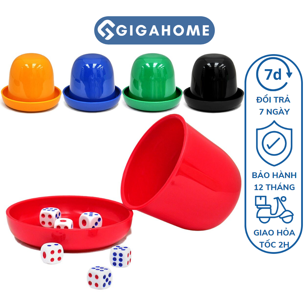 Hộp lắc xí ngầu gigahome tặng kèm 5 viên xúc xắc 8410