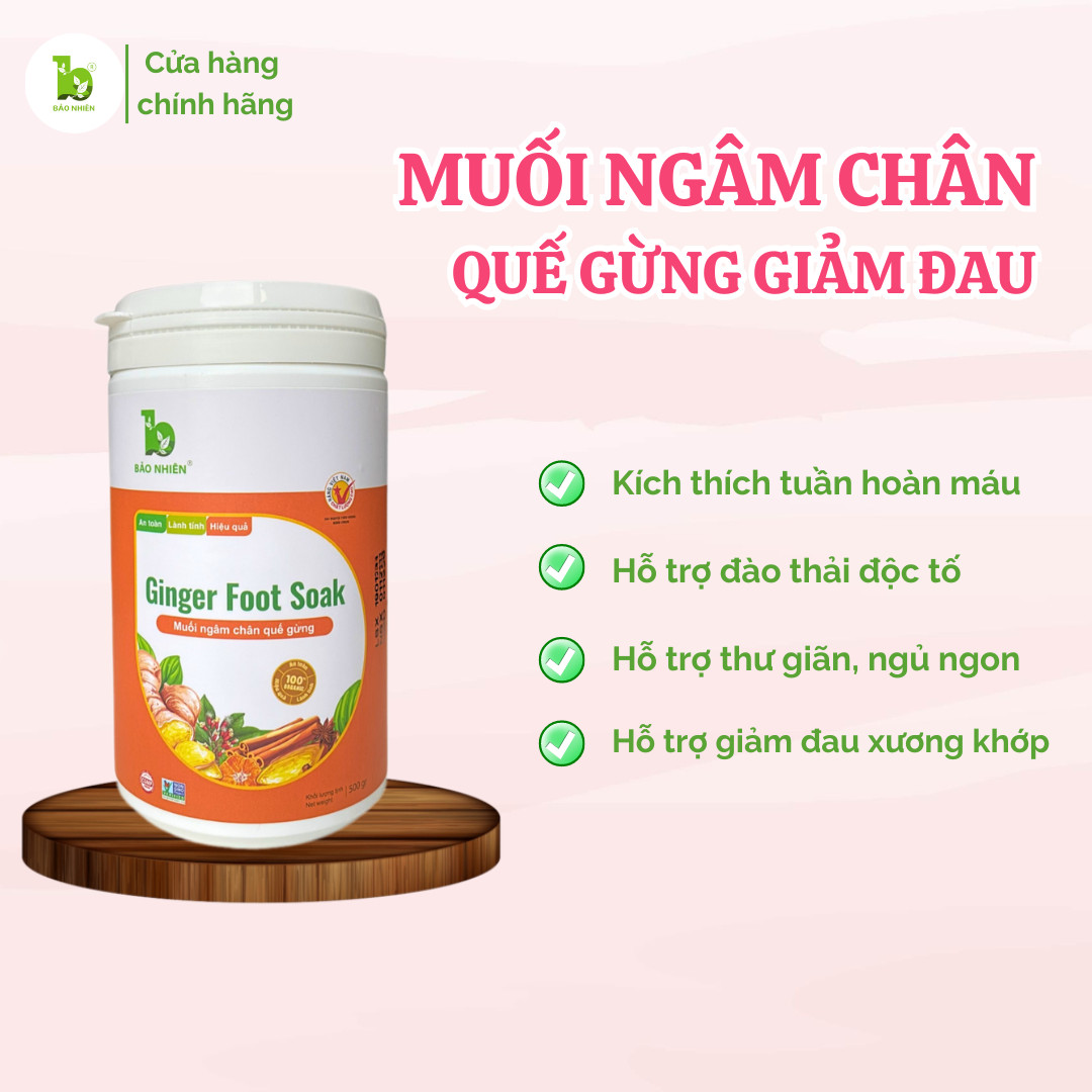 Muối ngâm chân thảo dược quế gừng Bảo Nhiên _ Klt: 500gr