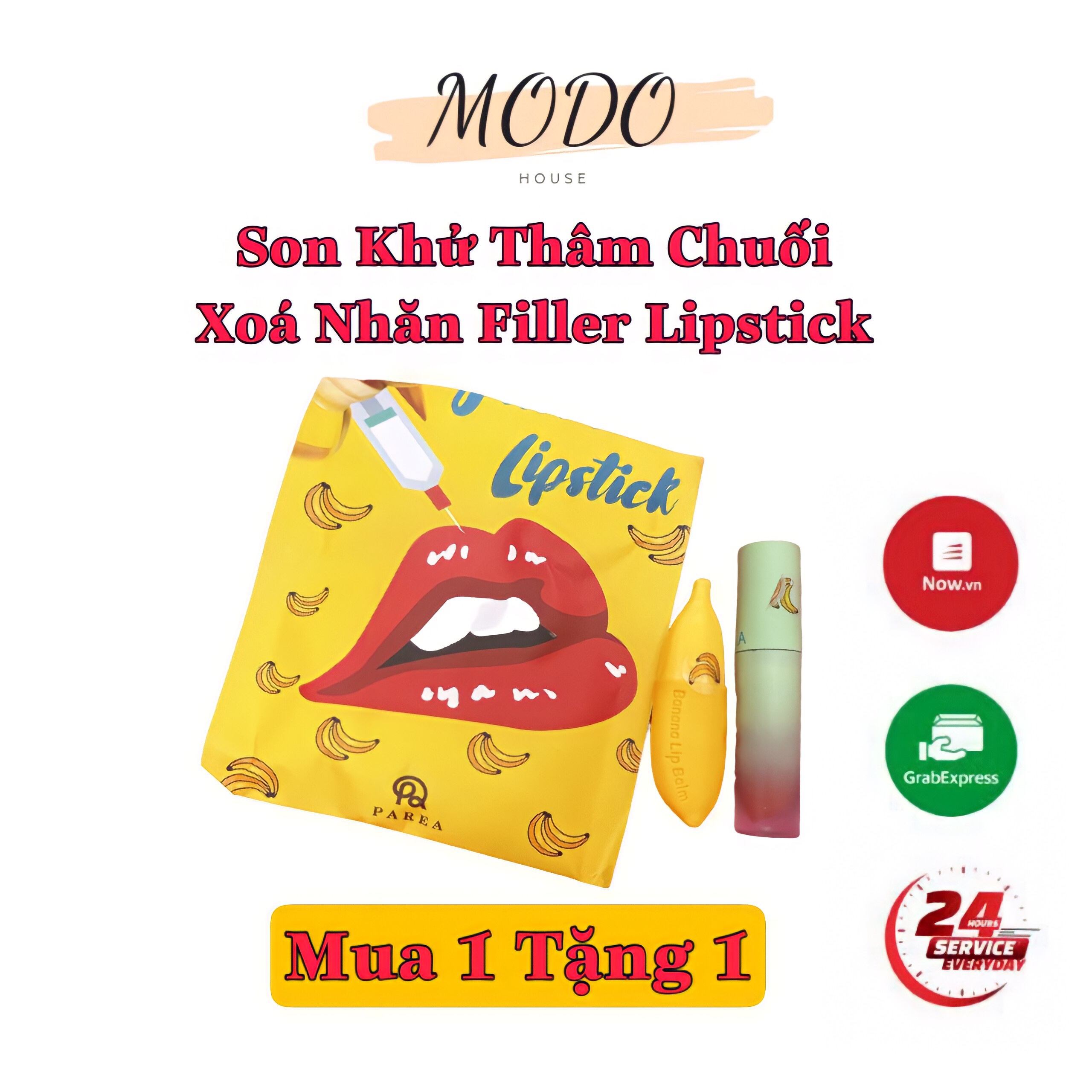 Son Chuối Khử Thâm Môi FILLER Colagen - Xóa Nhăn Căn Mộng Môi (tặng kèm mặt nạ môi)