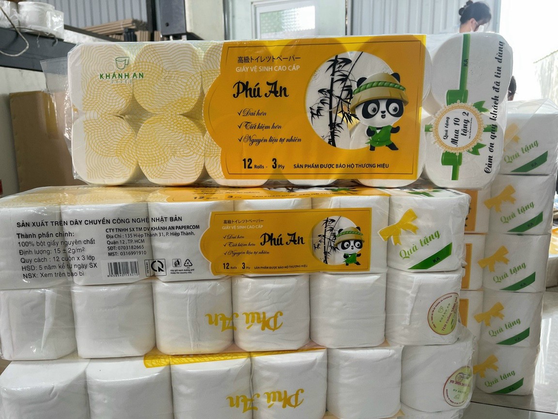 Giấy vệ sinh cao cấp Khánh An 1.4kg 1 lốc