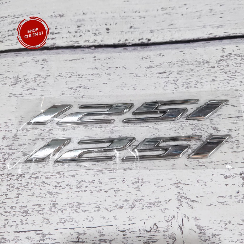 Cặp tem dán số 125i bạc, 125i vàng, 125i đỏ hàng zin bao đẹp, bao dính