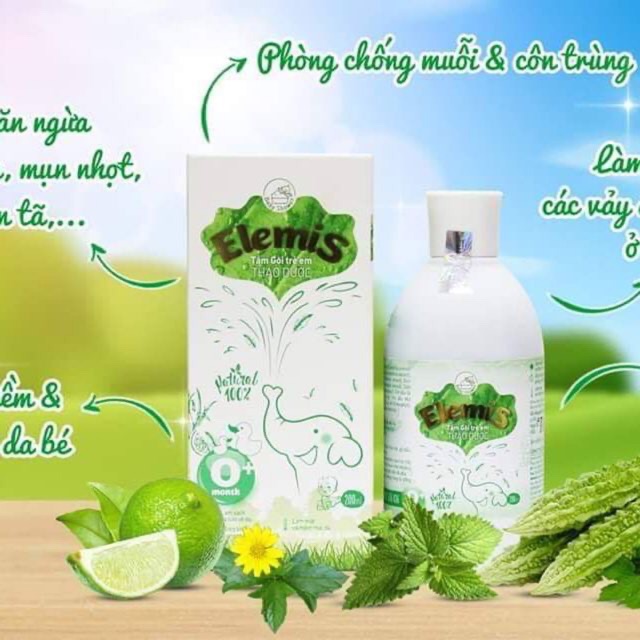 Nước tắm gội cho bé elemis