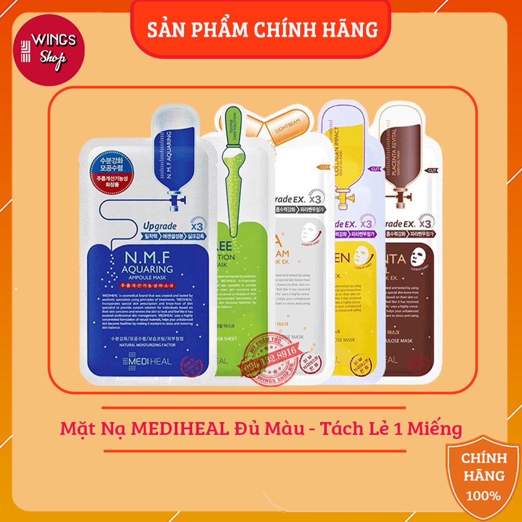 Mặt nạ mediheal đủ màu - tách lẻ 1 miếng mediheal chính hãng