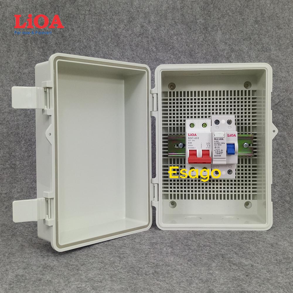 [HCM][40A] Combo Cầu dao chống quá tải và ngắn mạch 40A + cầu dao chống giật 40A + Tủ điện lớn LiOA