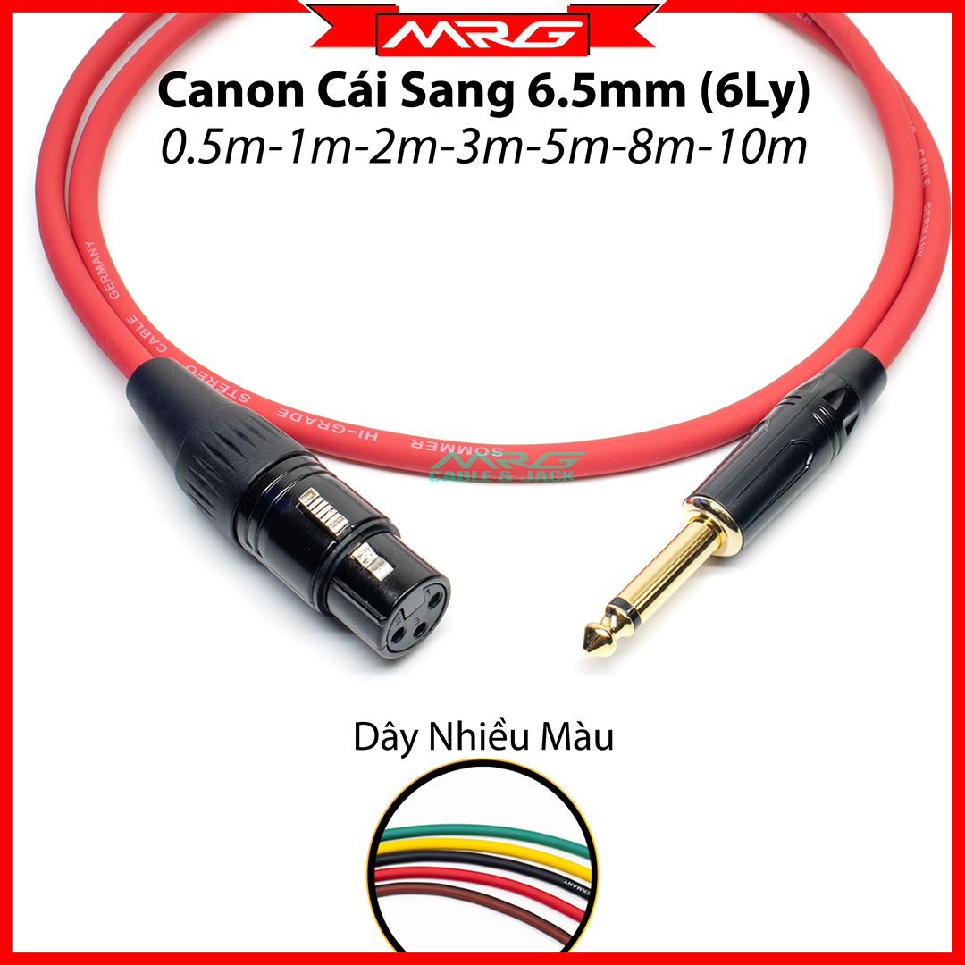  Dây Canon Cái Ra 6 Ly dài 0.5m-1m-2m-3m-5m-8m-10m  XLR-Female to TS 1 4inch  dây kết nối tín hiệu âm thanh từ đầu jack canon cái sang đầu jack 6ly 6.5mm dây cắm micro sang amply mixer vang số vang cơ. 