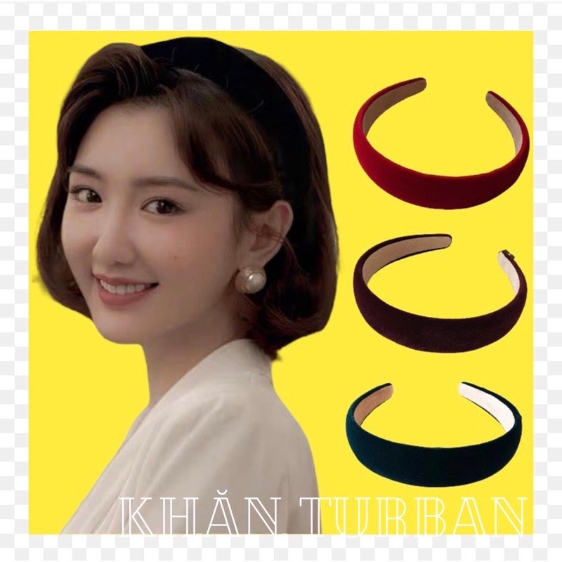 Cài tóc nhung trơn dễ thương- Băng đô phong cách thanh lịch
