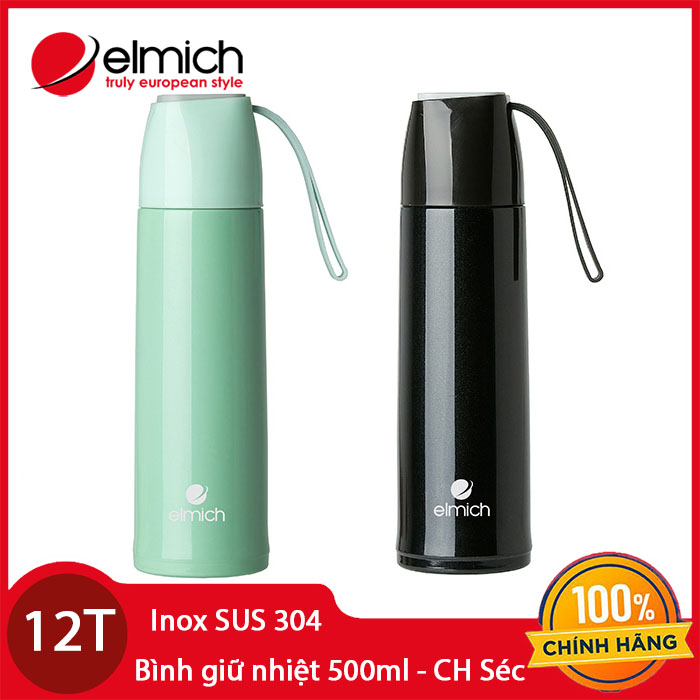 Bình giữ nhiệt Elmich Inox 304 500ml EL3658 xuất xứ chính hãng CH Séc, bảo hành 12 tháng