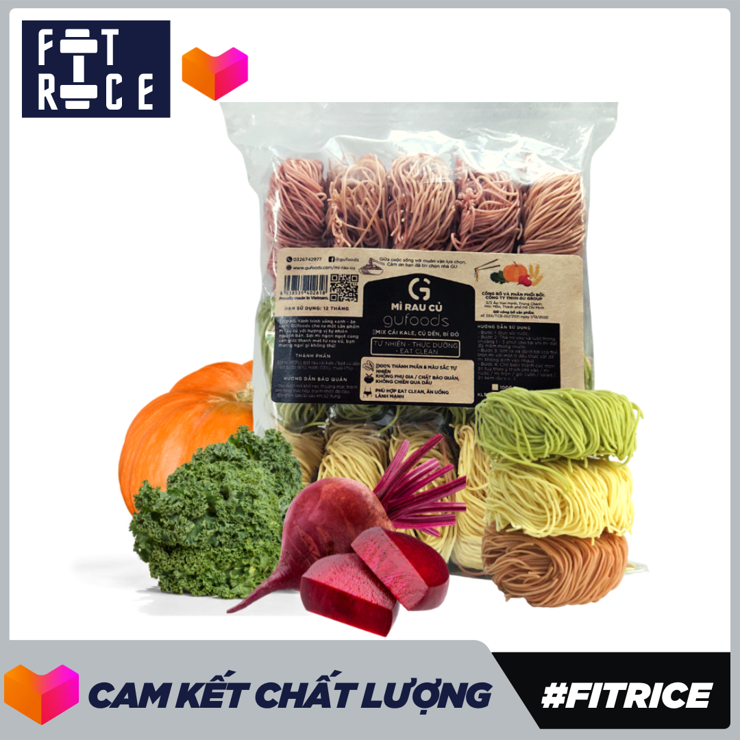 Mì rau củ GUfoods (mì rau má / mì mix / mì bó xôi / mì cải kale, mì xanh) - Giàu chất xơ, Tự nhiên, Healthy (100g/200g/400g/25g)