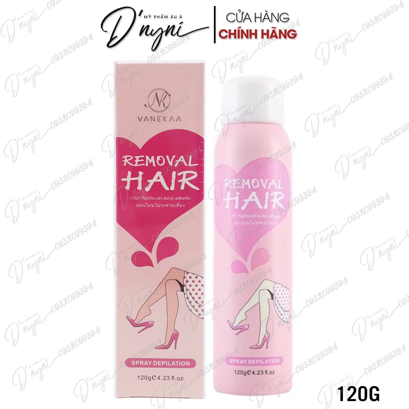 Xịt tẩy lông mousse vanekaa removal hair dành cho da nhạy cảm 120g thái lan