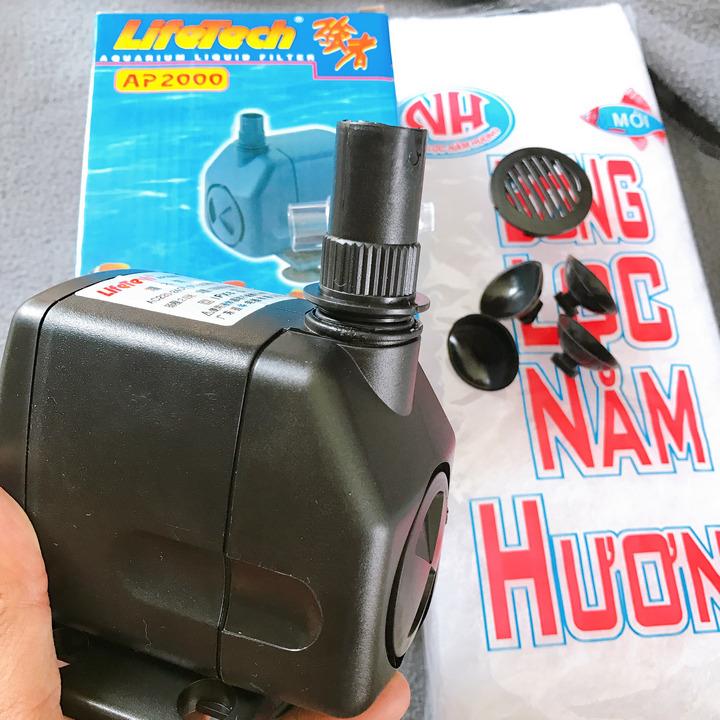 Máy bơm, Máy Lọc Nước LifeTech, Vipsun AP 2000 26W Cho Hồ Cá Cảnh, tặng bông lọc