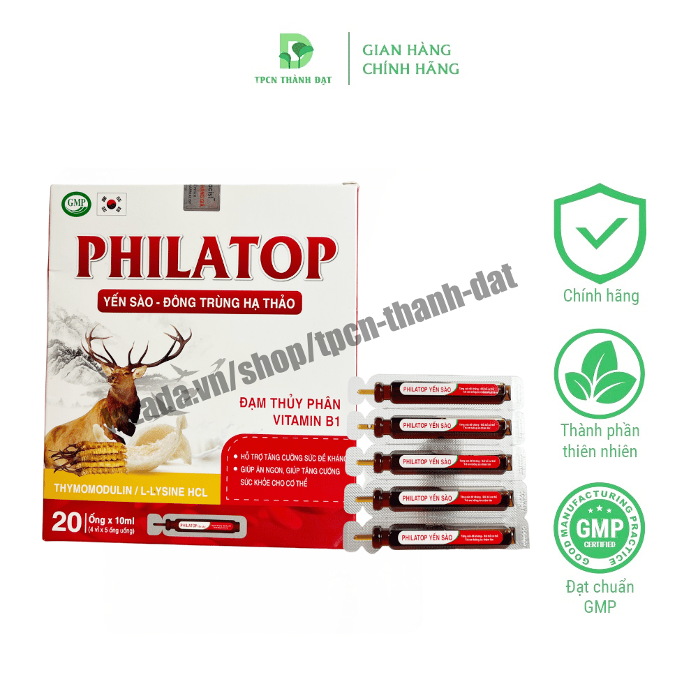 Philatop New Yến Sào, Đạm thủy phân dùng cho trẻ biếng ăn giúp bồi bổ sức khỏe, tăng cường sức đề kháng - Hộp 20 ống