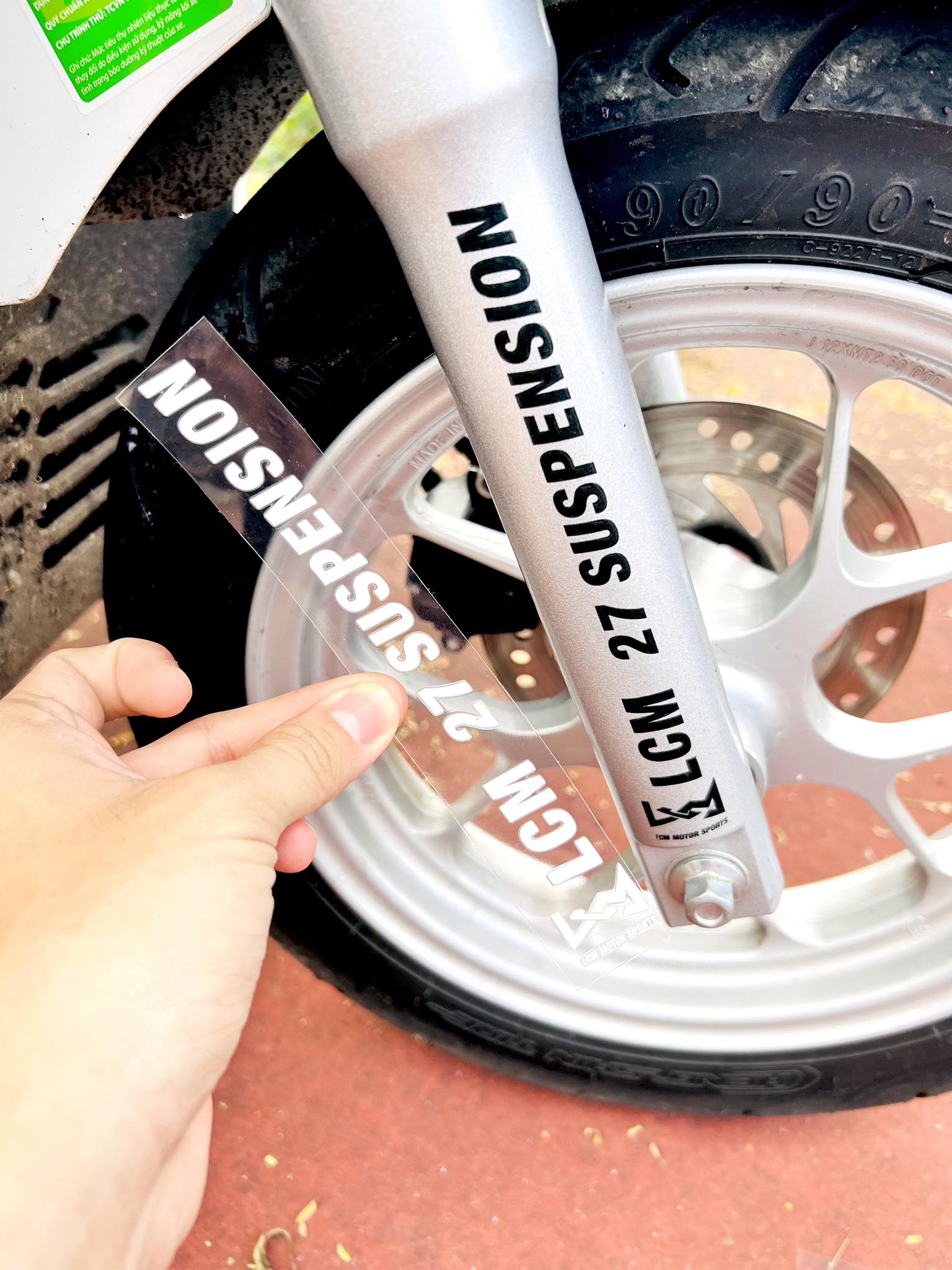 Tem sticker lcm 27 suspension - decal phuộc trước