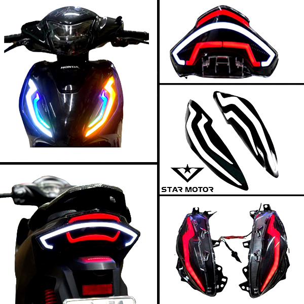 Phôi mica Led Audi loại 3D gắn demi và hậu Vision đời 2020 đến 2024 đã lên hình sẵn, chống lộ Led