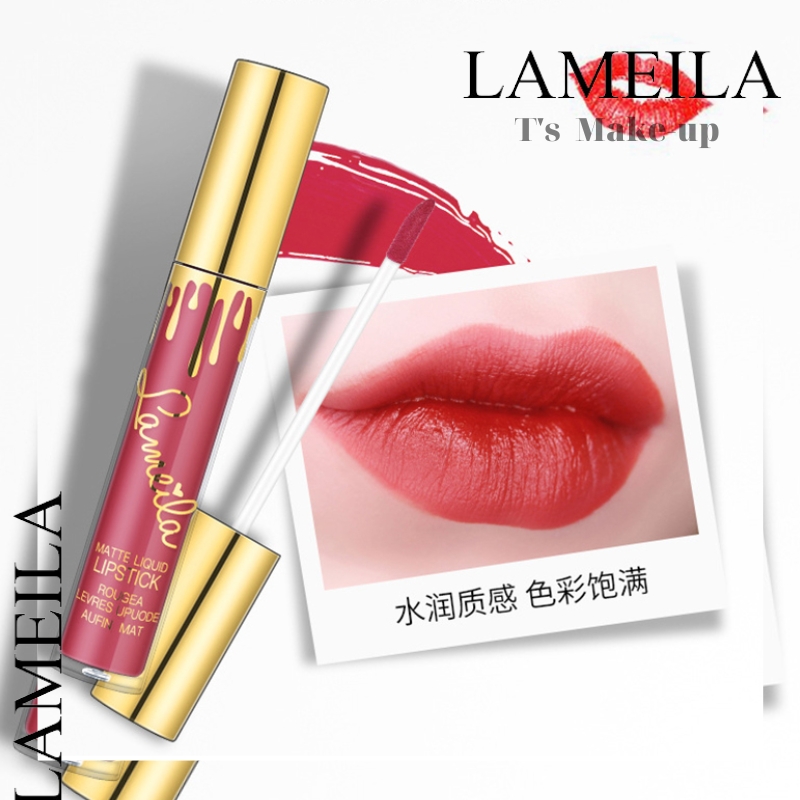 Son kem lì Lameila Matte Liquid Lipstick lên môi mềm mịn