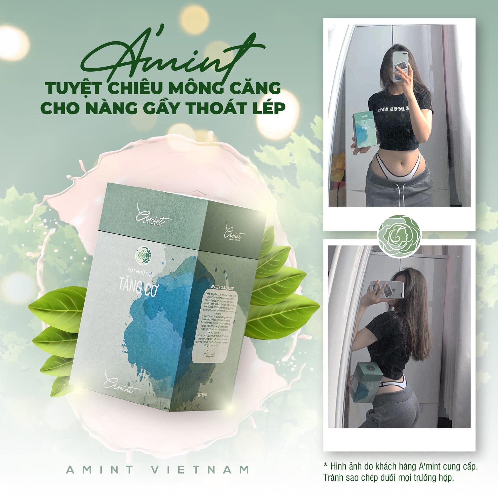 Bột ngũ cốc A'mint Tăng Cơ Mông| Tăng Vòng 3 An Toàn Tại Nhà| Tặng kèm quà và Tài liệu độc quyền