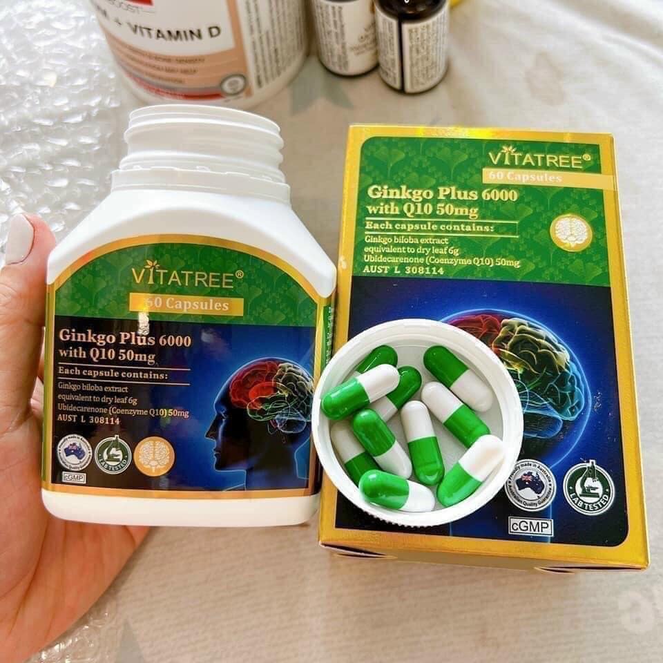 VITATREE GINKGO PLUS 6000MG WITH Q10 TĂNG CƯỜNG TUẦN HOÀN NÃO (60 viên)