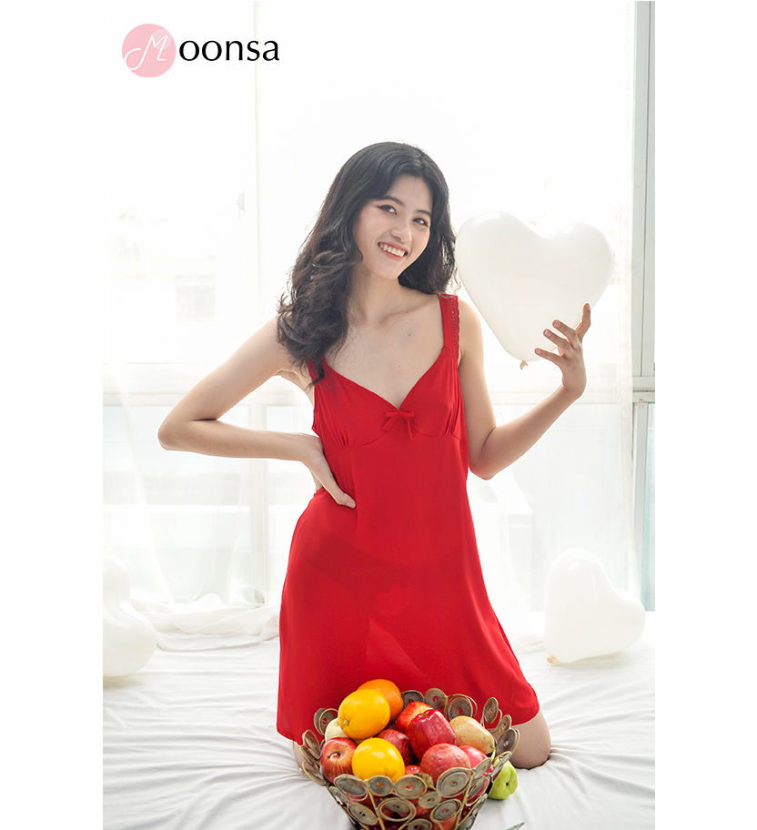 Váy Ngủ Voan Mịn Nồng Nàn Sắc Đỏ - Váy Ngủ Mỏng Cực Sexy Quyến Rũ