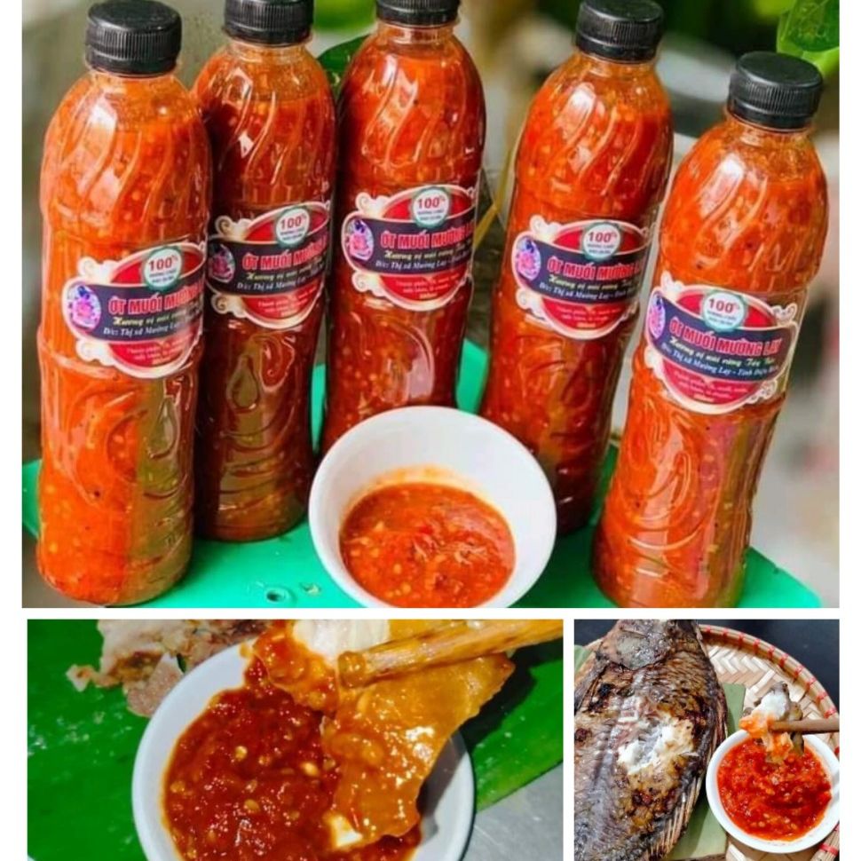 Tương ớt Mường Lay , muối ớt, đặc sản dân tộc thái Điện Biên, gia vị cay, ớt xay