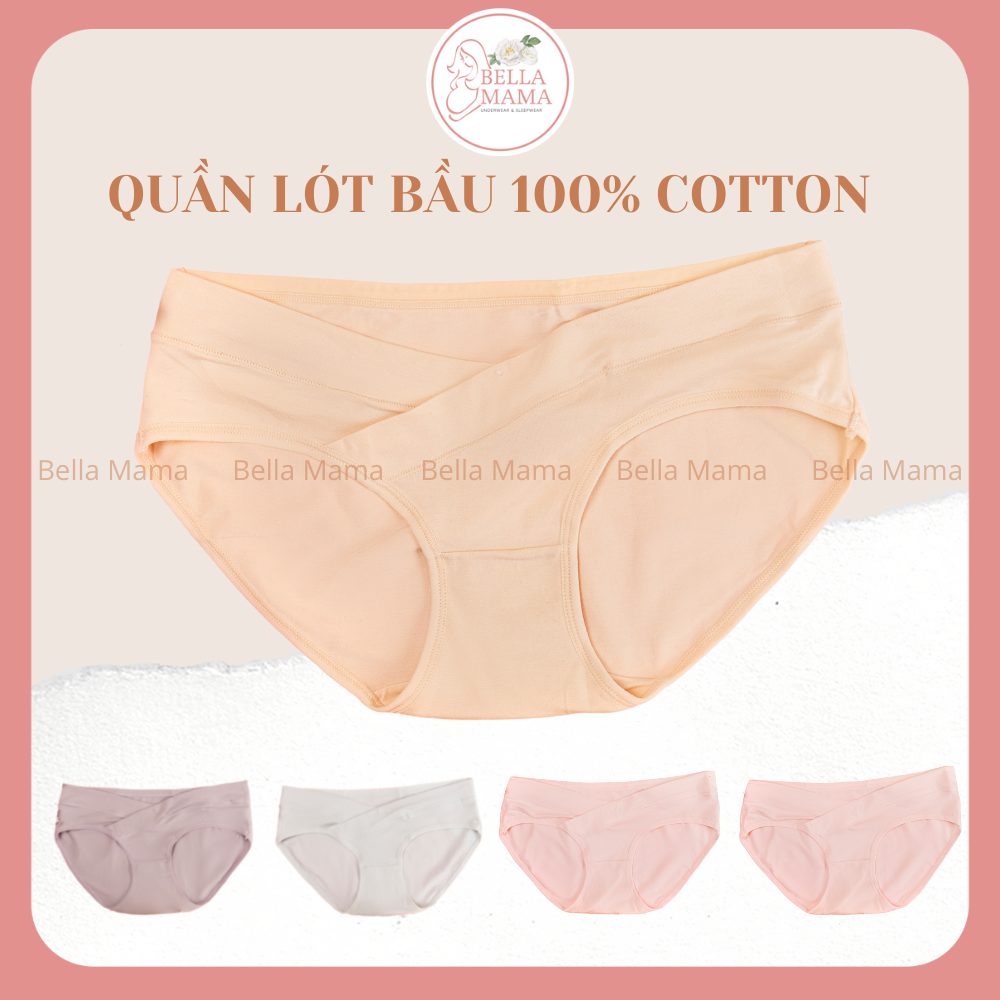 Quần lót bầu Bella thoáng khí 100% cotton/Quần lót bầu cotton cao cấp Thiết kế cạp chéo tiện lợi