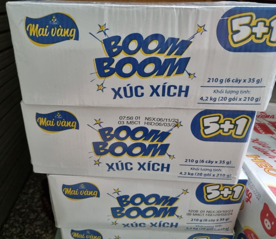 Thùng xúc xích boom boom 120 cây lớn