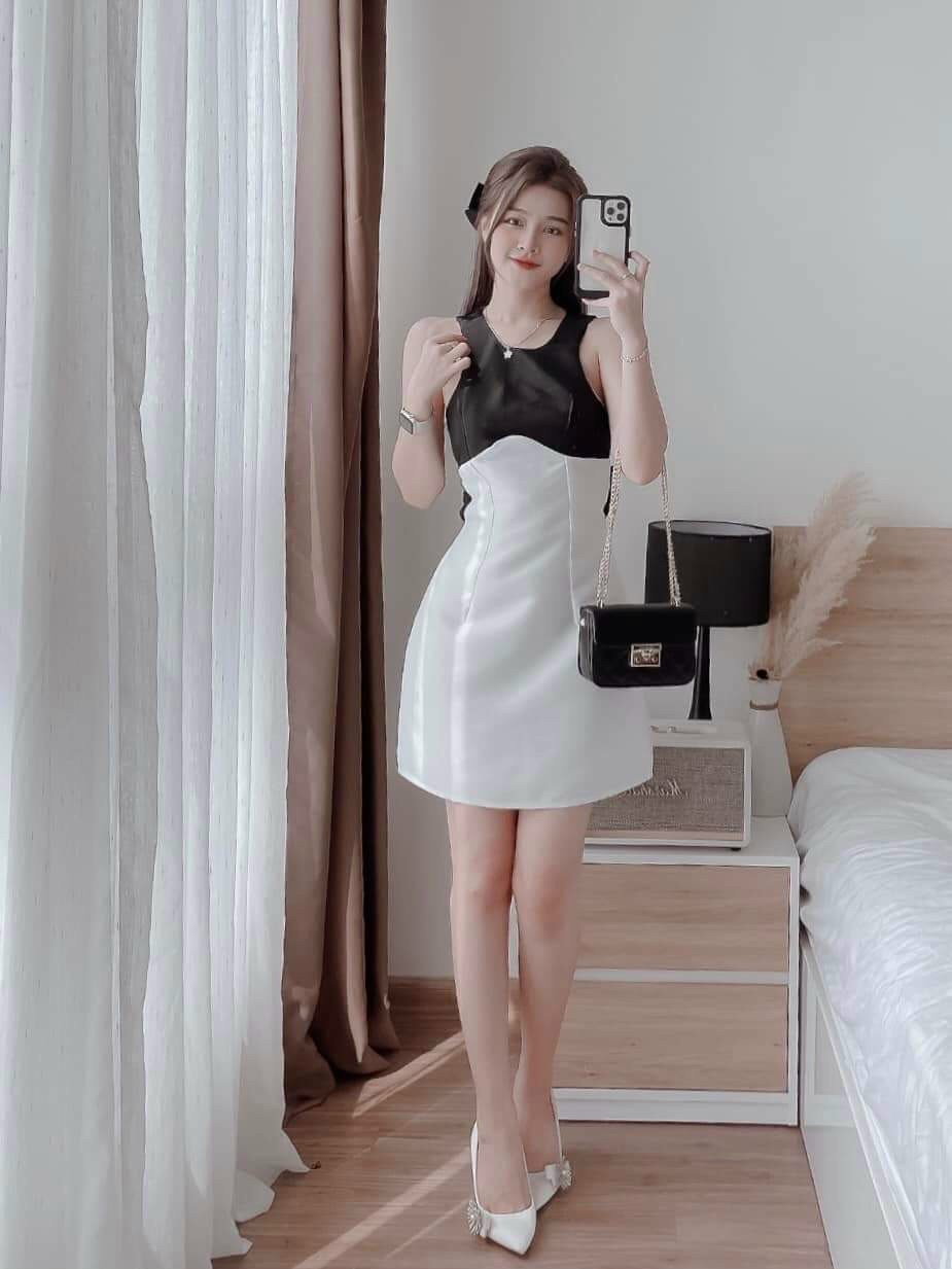 Váy đầm nữ nơ lưng xinh xắn phù hợp đi tiệc cưới và dạo phố