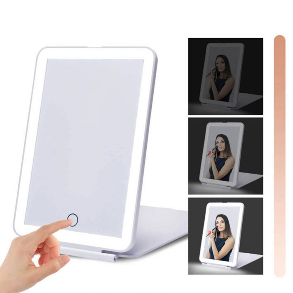 1 Set Cosmetic Mirror with Light Touch Screen Magnifying Glass