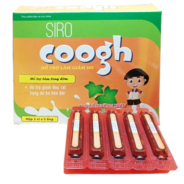 Siro Coogh, hỗ trợ giảm ho, long đờm, giảm đau rát họng do ho kéo dài  Hộp