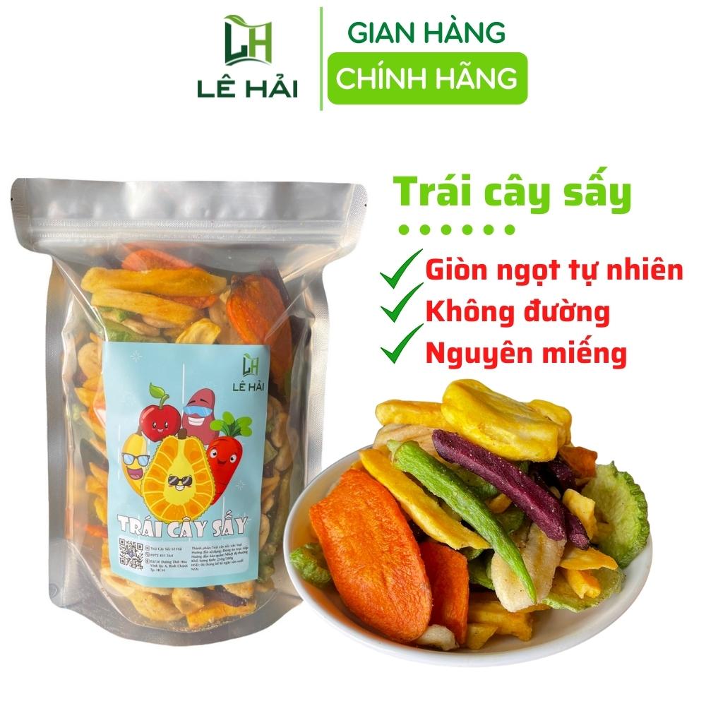 Trái cây sấy thập cẩm 1kg Lê Hải nguyên miếng, hàng xuất khẩu, nhiều vị, giòn rụm, thơm ngon, đảm bảo atvstp