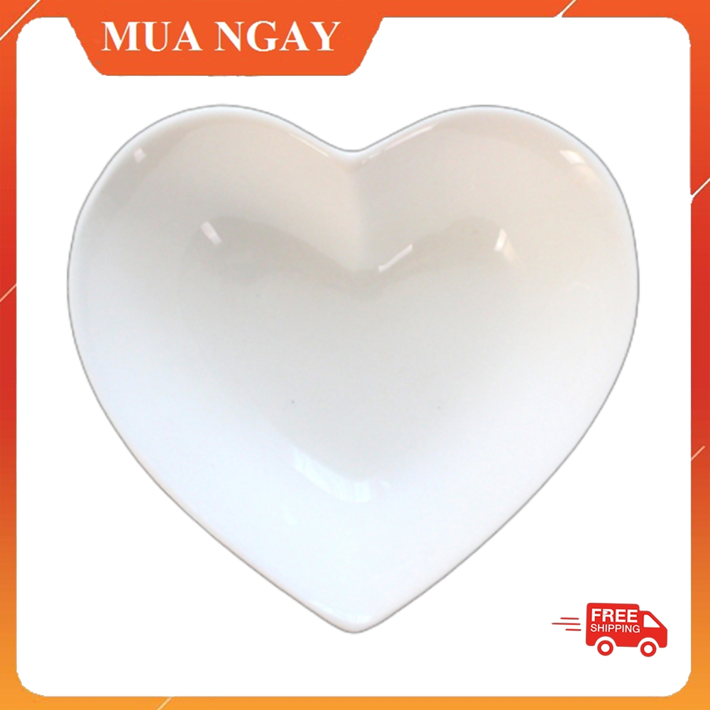 Bát Ăn Dặm Gốm Sứ Hình Trái Tim Màu Trắng Cho Bé 150ml KIDOTA